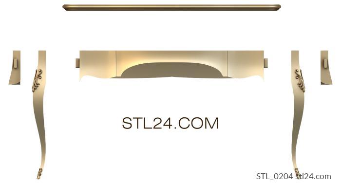 Tables (Table with elegant legs and decorative elements, STL_0204) 3D models for cnc